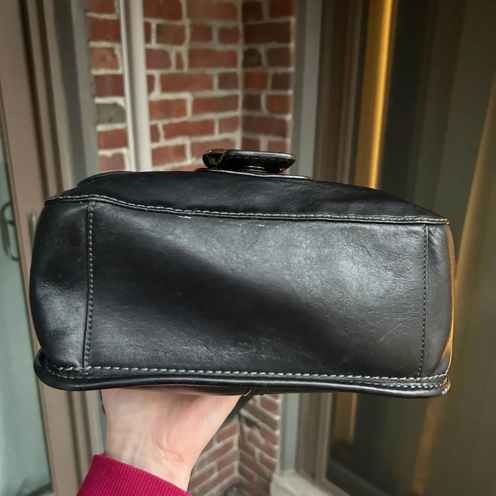 Vintage Coach Y2k Bleeker buckle flap shoulder bag black 11419 retro legacy - Picture 6 of 11